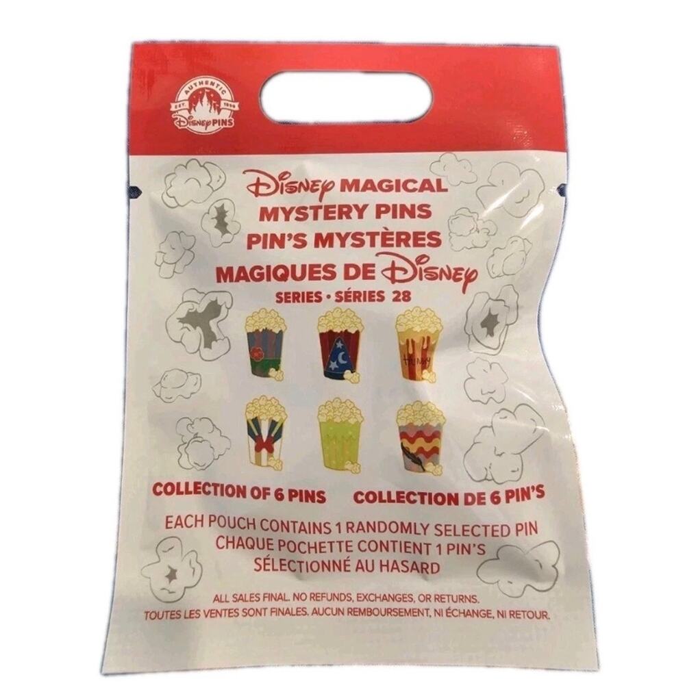 Disney Parks Magical Mystery Pin Pouch Popcorn Series 28, Contains 1 Random Pin